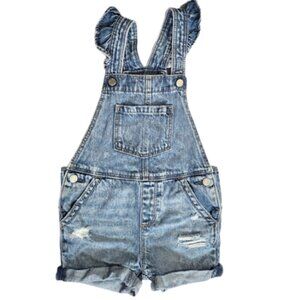 BABY GAP Light Wash Denim Blue Jean Shortall 100% Cotton Overall Shorts Girl's 4